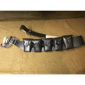 WW British Army 5/9 Pouch leather Ammunition Ammo Belt in Black/Brown leather
