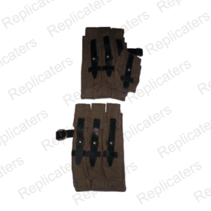 World War Two (WW2, WWII) German army Afrika Corps (DAK) MP38/40 Magazine Pouch set in Africa tan
