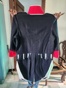 US 1812 war coatee, hand stitched with 10 buttons