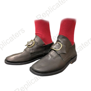 The US Revolutionary War Buckle leather shoes in black/brown