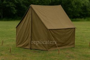 WW2 U.S. Army Small Wall Tent – Olive Drab Cotton Canvas Field Shelter (9’8″X9’8″) (24-T-323 (small))