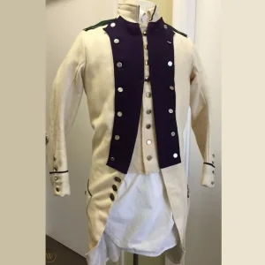 French US Rev War whitecoat, in off-white wool