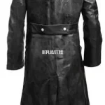 WW2 German Black Leather Greatcoat Replicaters Back