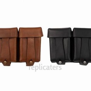 WW1 Imperial Russian Army Black/brown Leather Ammunition Belt & ammunition pouches