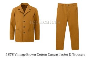 1878 Vintage Brown Cotton Canvas Jacket & Trousers – Replicaters Edition