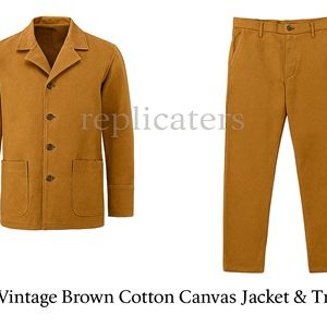 1878 Vintage Brown Cotton Canvas Jacket & Trousers – Replicaters Edition