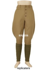 WW1 US AEF Officer Khaki Drill (KD) Breeches / Leg Wraps / Puttees