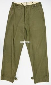 WWII U.S. Army M1943 Field Trousers – Olive Drab Cotton Sateen Combat Pants