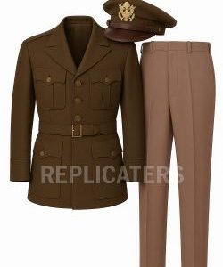 WWII US Army Officer’s “Pinks and Greens” Uniform Set – Chocolate Tunic, Pinks Trousers & Crusher Cap