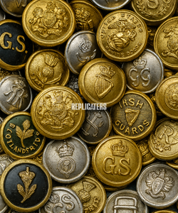 Buttons for old & new regiments, services across countries, marines, SAS and whatever you can imagine