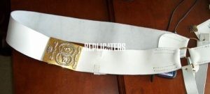 Highland Cross Belts – White Leather Regimental Set