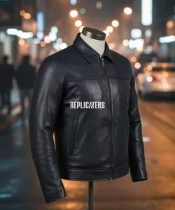 Classic Black Cow Softy Leather Jacket with Silk Lining