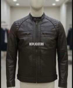 Quilted Cow Softy Leather Jacket with Fleece Lining & Half-Inch Stand Collar – Available in 7 Colors
