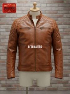 Quilted Goat Leather Jacket with Short Stand Collar & Dual Chest Pockets – Available in 6 Colors