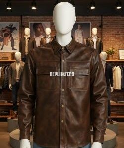 Heritage Cow Softy Leather Shirt – Vintage Cognac Finish