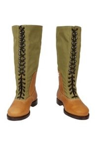 WW2 German DAK Tropical Long Boots – Canvas and Leather Repro