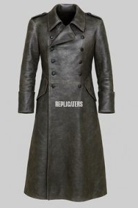 Field-Grey Leather Greatcoat (Officers & NCOs) WW2 German army