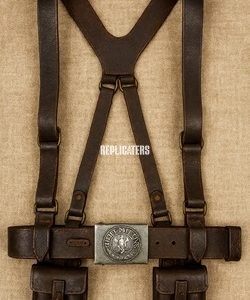 Leather Webbing Set without Waistbelt and Gott Mit Uns Buckle WW2 German army