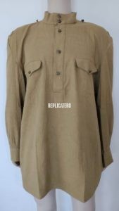 WW2 Soviet Army Summer Gymnastiorka Uniform Set – Tunic, Breeches & Leather Belt