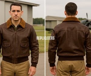 U.S. Navy / U.S. Army Air Forces AN-6552 Flight Jacket – WWII Joint Standard Goatskin Leather Flying Jacket (1943–45 Pattern)