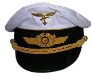 WWII German Luftwaffe officer’s white-topped peaked cap