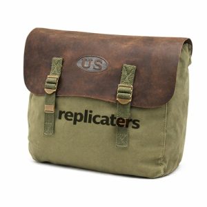 WW2 US Army M1936 Leather-Top Musette Bag with OD straps