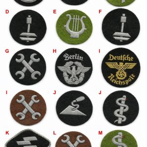 Specialist & Service Trade Sleeve Badges – WW2 German army