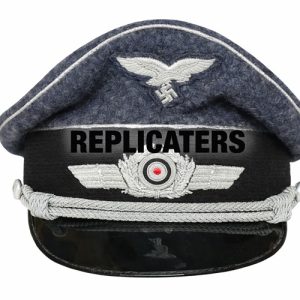 WWII German Luftwaffe officer’s visor cap in blue-grey wool