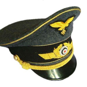 WWII German Luftwaffe officer’s visor cap (in various waffenfarbe/piping of your choice)