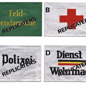 WWII German Armband Collection – Feldgendarmerie, Deutsches Rotes Kreuz, Polizei & Dienst Wehrmacht Embroidered Reproductions