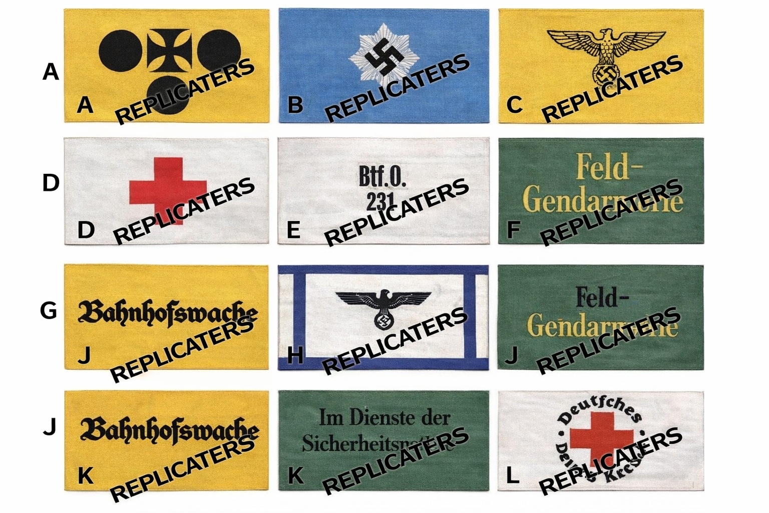 WWII German Armband Collection – Red Cross, Feldgendarmerie ...