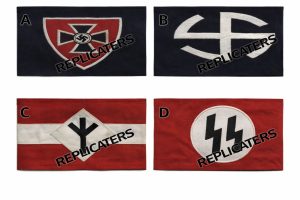 WWII German Armband Collection – SS, Party Formation & Service Shield Embroidered Reproductions