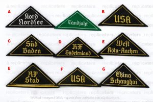 Triangular Sleeve & Cuff Title Badges -ww2 German