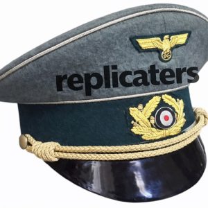 WW2 German Army officer peaked cap with silver (Waffenfarbe) piping