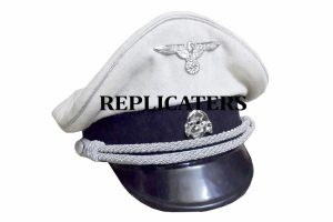 World War II German SS officer’s peaked cap (Schirmmütze) summer