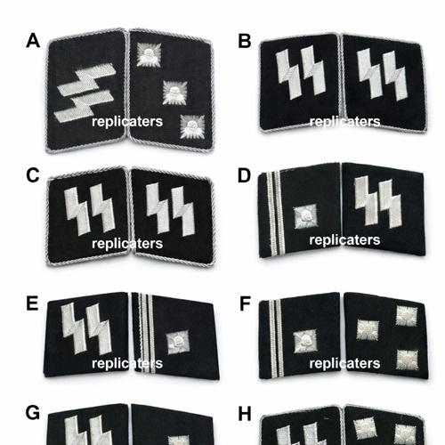 Ww2 German Ss Ranks SS Collar Tabs – Enlisted & NCO Rank Set - WW2 German - Replicaters