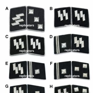 SS Collar Tabs – Enlisted & NCO Rank Set - WW2 German