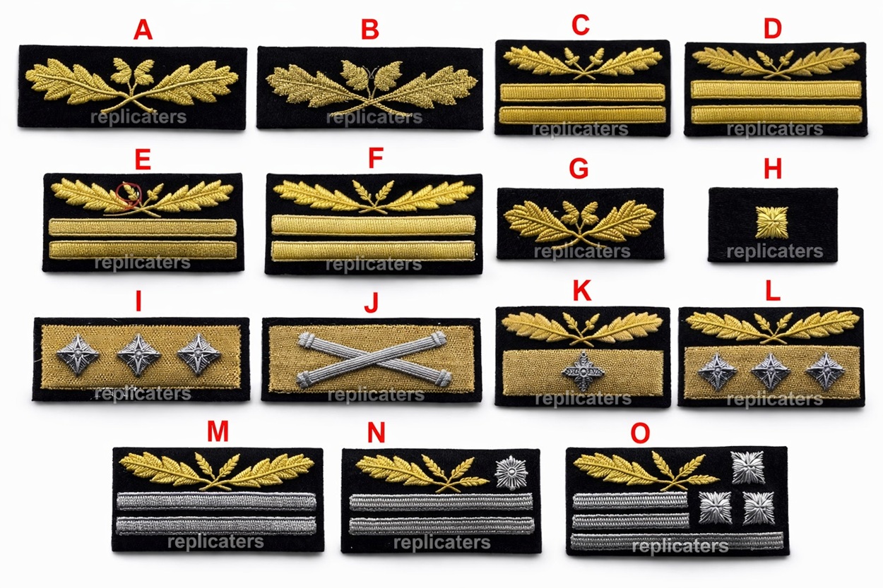 Cuff Ranks Kriegsmarine officer career insignia and rank sleeve/cuff patches -WW2 ...