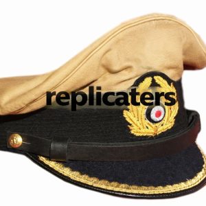 WW2 German Kriegsmarine (Navy) officer tropical crusher cap Khaki