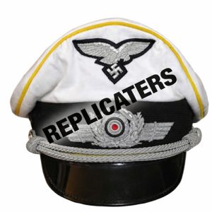 WWII Luftwaffe officer’s white summer (dress) visor cap (in all waffenfarbes/piping)