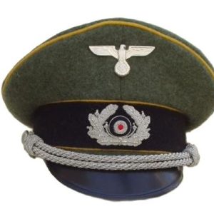 WWII German officer Visor Cap – Field Green/black/white/stone grey