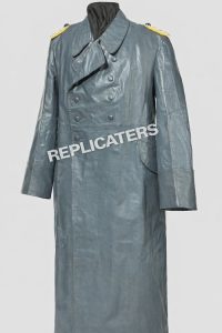 WWII German naval officer’s leather reefer-style greatcoat