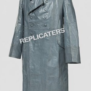 WWII German naval officer’s leather reefer-style greatcoat
