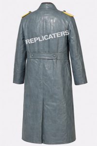 WWII German naval officer’s leather reefer-style greatcoat