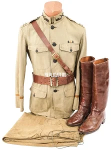 WW1 US Signal Corps Aviation Summer Uniform Set – Tunic, Trousers / Breeches & Peak Cap